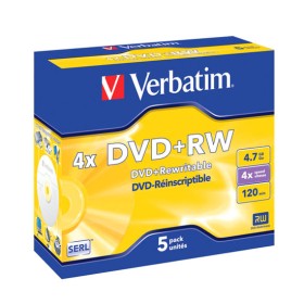 5 DVD+RW vierge 4x Verbatim 4.7Go en Jewel case