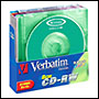 5 CD-RW vierge 4x Verbatim 210Mo 8cm Color en Jewel case