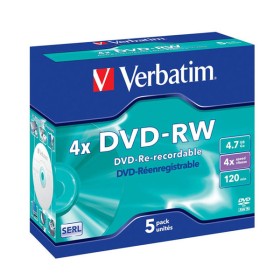 DVD-RW vierge 4x Verbatim 4.7Go en Jewel case 5 pcs