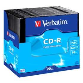CD-R vierge 52x 700Mo Extra Protection Verbatim en Slim case 20 pcs