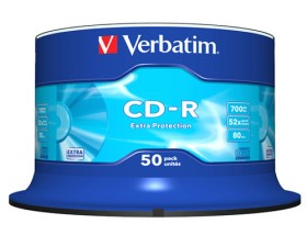 CD-R vierge 52x 700Mo Extra Protection Verbatim en Spindle 50 pcs