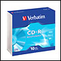 10 CD-R vierge 52x 700Mo Extra Protection Verbatim en Slim case - 43415