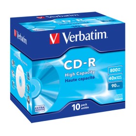 CD-R 40x 800Mb 90 min Verbatim par 10 en Jewel case