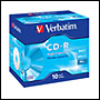 10 CD-R 40x Verbatim 800Mo 90 min en Jewel case