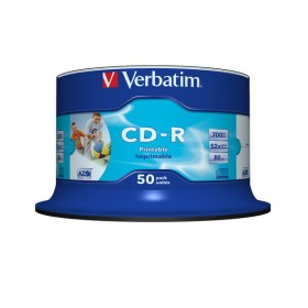 CD-R vierge 52x 700Mo Printable Super Azo Verbatim en Spindle 50 pcs