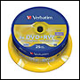 25 DVD+RW vierge 4x Verbatim 4.7Go en Spindle - 43489
