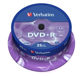 25 DVD+R vierge 16x Verbatim 4.7Go Advanced AZO en Spindle