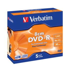 5 DVD-R vierge 4x Verbatim 1.4Go 8cm en Jewel case 5 pcs