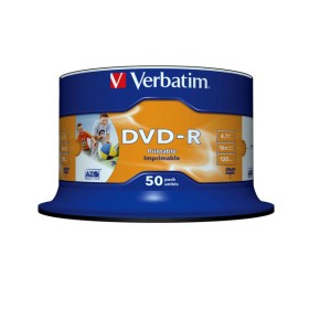 DVD-R 16x 4.7Go x50 Imprimable Jet d'Encre Verbatim en Spindle 50 pcs