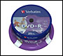 25 DVD+R vierge 16x 4.7Go Imprimable Verbatim en Spindle - 43539
