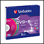 DVD+R 16x 4.7 go Couleur par 5 en Boitiers Fins Verbatim