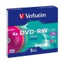5 DVD-RW vierge 4x Slim Color Verbatim
