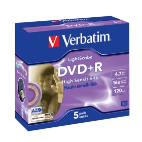 DVD+R vierge 16x Verbatim 4.7Go Lightscribe en Jewel case 5 pcs
