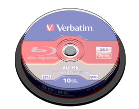 Blu-ray vierge rinscriptible Verbatim BD-RE 2x 25Go Cakebox 10 pcs.