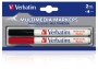 2 Marqueurs Multim�dia Verbatim Noir et Rouge - 44125