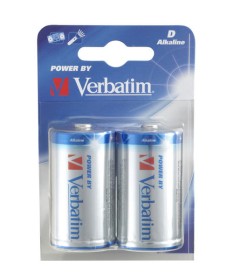 Piles Alcalines Verbatim LR20 Blister de 2