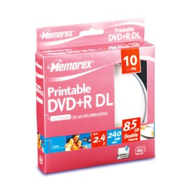 DVD+R DL (Double Couche) 2,4x 8.5 go Memorex Imprimable en Spindle 10