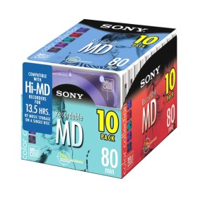 Pack de 10 MD 80 minutes Couleur SONY boite carton