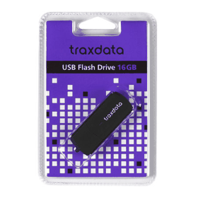 Cle USB 16 go Traxdata Noir avec systeme coulissant