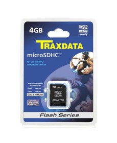 Carte Memoire Micro SDHC 4 go Classe 6 Traxdata avec Adaptateur SD
