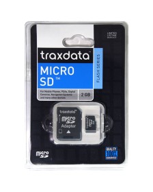 Carte Micro SD 2 Go Traxdata avec Adaptateur SD