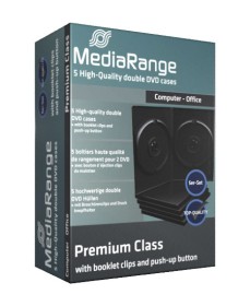 5 Boitiers DVD Double 14mm Noir Mediarange - BOX30-2