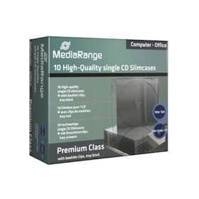 10 Boitiers CD Slim Case 5mm noir Mediarange - BOX32