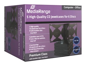 5 Boitiers CD/DVD Jewel Case Sextuple 20mm Mediarange - BOX34/6