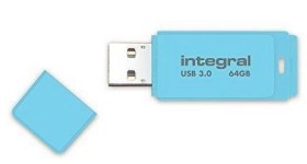 Clé USB3.0 64Go Integral Bleu Neon