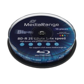 Blu-ray vierge Imprimable MediaRange 6x 25Go Jet d'Encre en Spindle 10 pcs