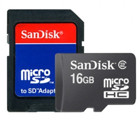 Carte Micro SDHC 16 Go SanDisk en Bulk avec Adaptateur SD