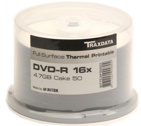 50 DVD-R vierge 16x RITEK Thermo Imprimable Full Surface en spindle