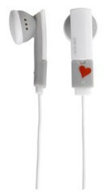 Ecouteurs Intra-auriculaire 'Coeur' - Blanc