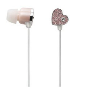 Ecouteurs Intra auriculaire Bijou TIARA Heart Elecom - Rose Clair