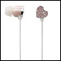 Ecouteurs Intra auriculaire Bijou TIARA Heart Elecom - Rose Clair