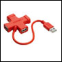 HUB USB 2.0 4 ports 'Croix' - Rouge - dstk 13508