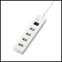 HUB USB 2.0 4 ports bouton On-Off + alim secteur - Blanc - dstk 13510