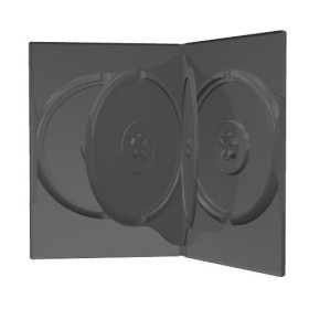 50 Boitiers DVD Quadruple 14mm Noir - BQDVD50